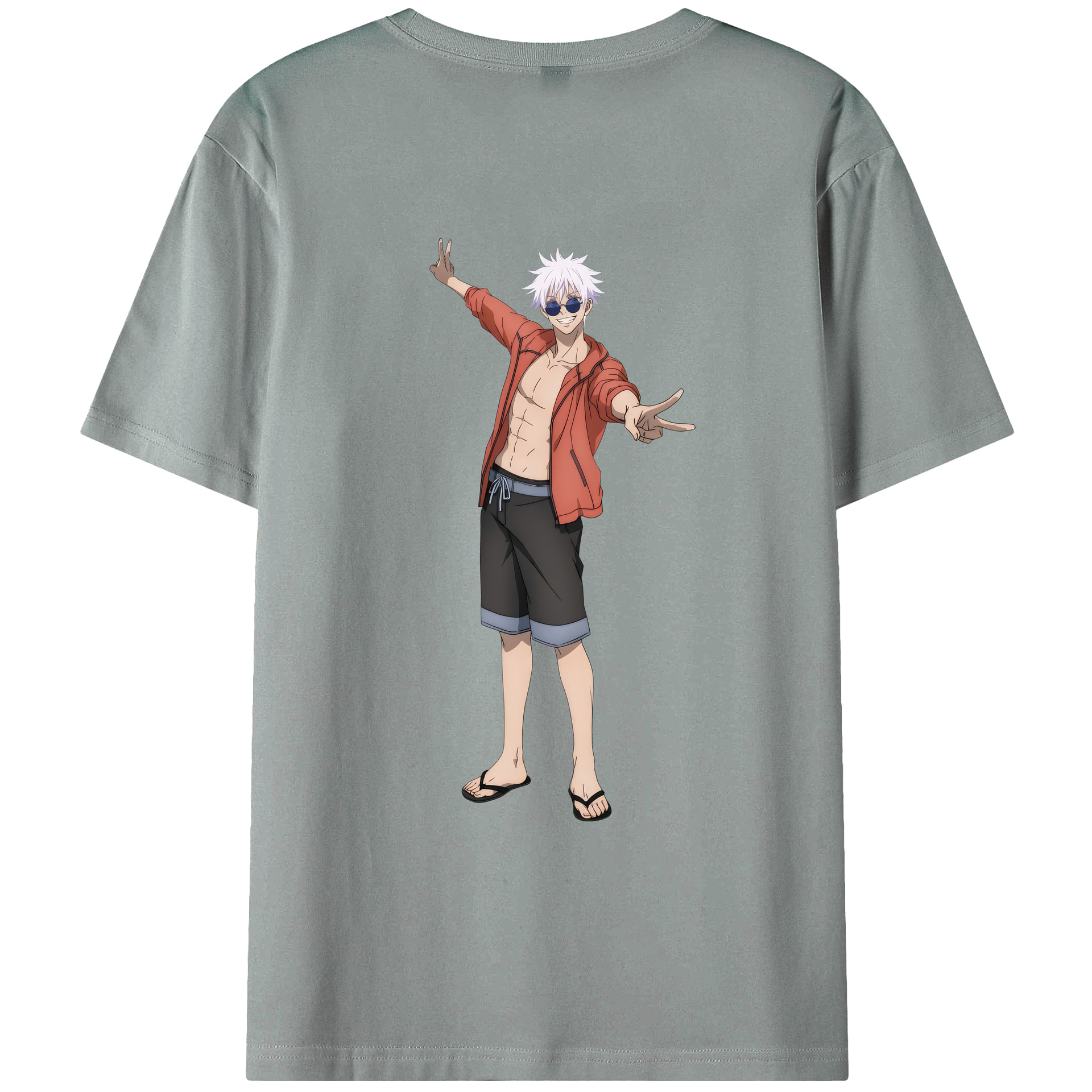 （画像用） 呪術廻戦 Jujutsu Kaisen 綿100％ メンズ半袖Tシャツ（バックプリント） 通気性